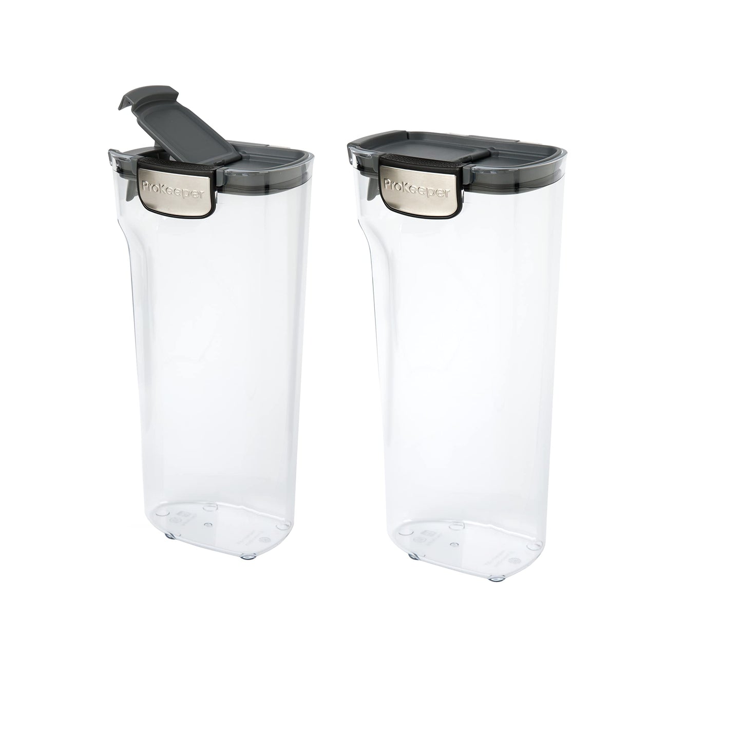 Progressive International ProKeeper+ Clear Plastic Airtight Food Baker's Kitchen Storage Organization Container Canister Set with Magnetic Accessories, 2- Piece Set (Cereal 4.5-Quart)