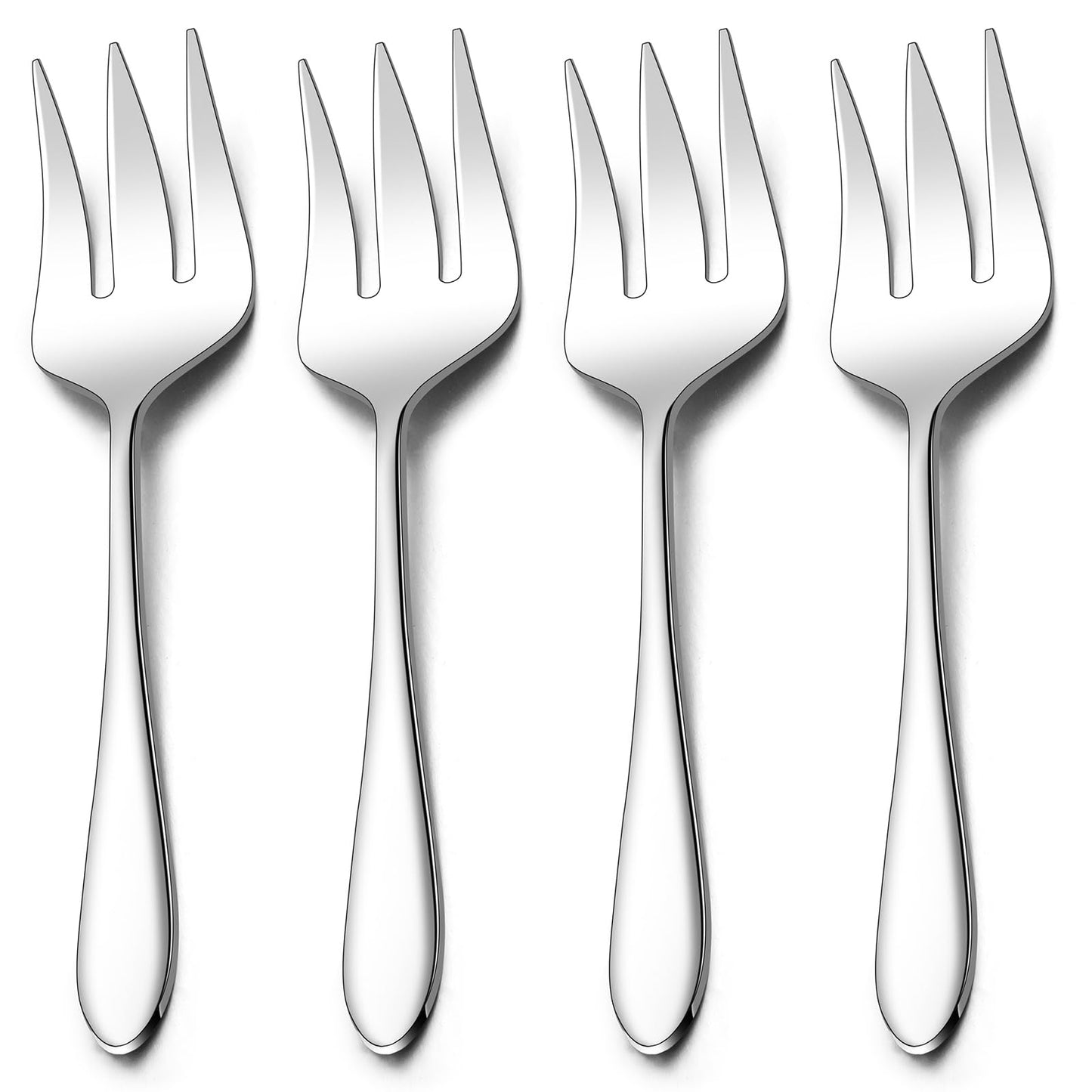 Stainless Steel Serving Spoons, E-far 4-Piece Metal Solid Spoons Hostess Serving Utensils Tablespoons Set for Catering Buffet Party Kitchen Restaurant, Dishwasher Safe