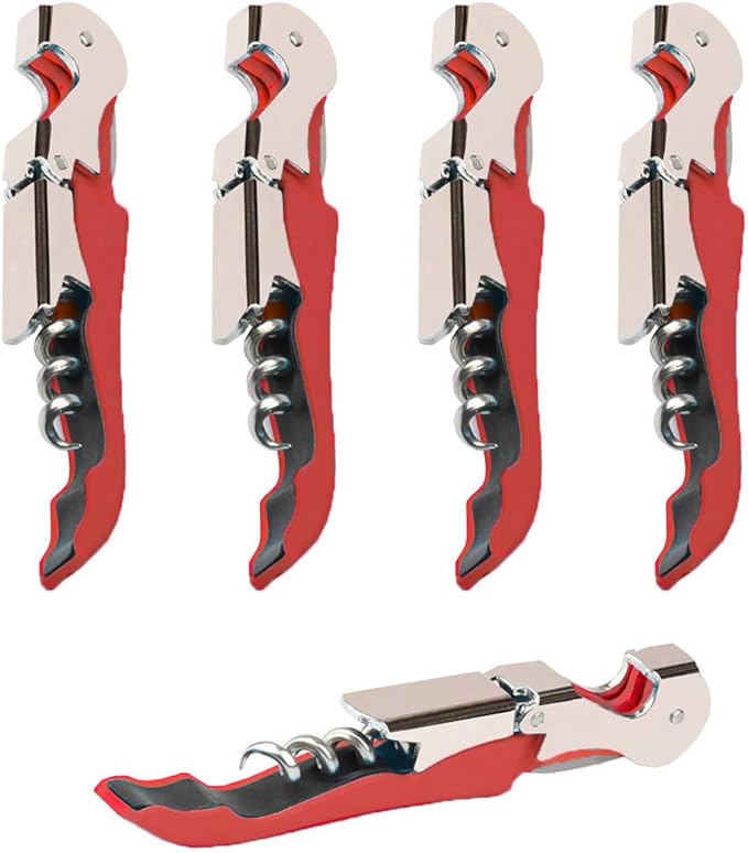 Professional Waiter Corkscrew Wine Openers Set(2PCS), Heavy Duty Stainless Steel Hinges Wine Key for Restaurant Waiters, Sommelier, Bartenders