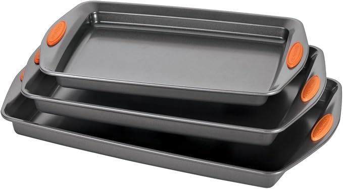 Rachael Ray Nonstick Bakeware Cookie Pan Set, 3-Piece