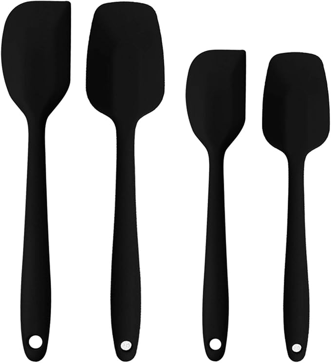 Silicone Spatulas Set, Rubber Spoon Spatula Heat Resistant Spoonula One Piece Design Seamless Spatula Non-Stick Scrapers Baking Mixing Tool (Blue Set)