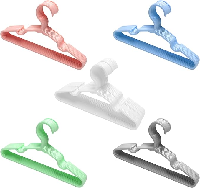 Baby Kids Hangers for Closet - 11.6 Inch 60 Pack Plastic - Children Infant Toddler Hangers for Clothes (Mix Color)