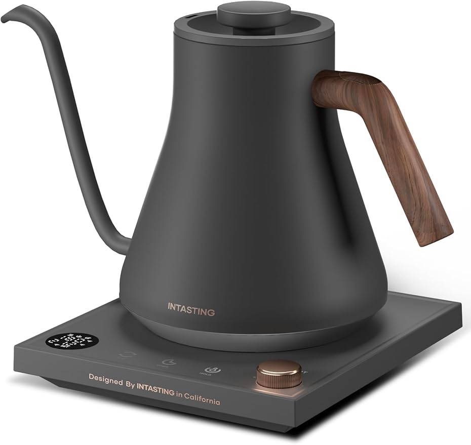 INTASTING Electric Kettles, Gooseneck Electric Kettle, ±1℉ Temperature Control, Stainless Steel Inner, Quick Heating, for Pour Over Coffee, Brew Tea, Boil Hot Water, 0.9L (Artisan)