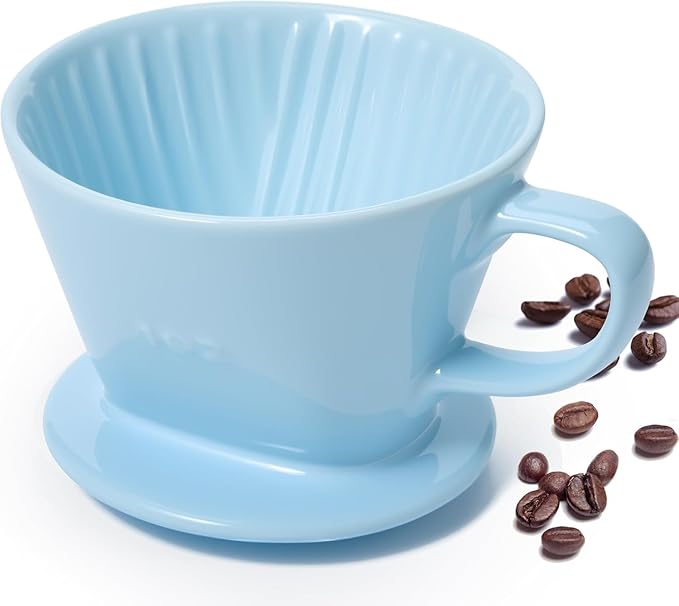 Noarixa Pour Over Coffee Dripper, Ceramic Pour Over Coffee Maker, White