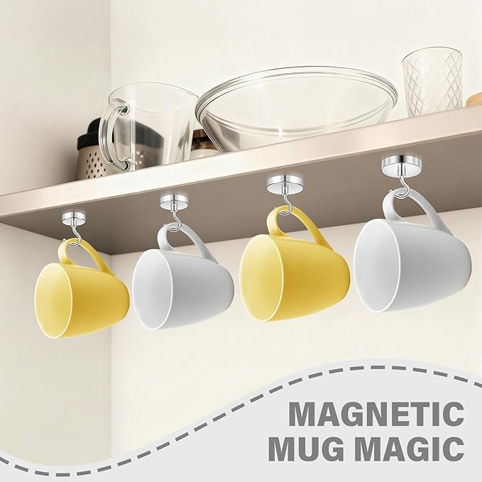 Magnetic Hooks for Cruise Cabins, Magnet Hooks, 50lbs 20 Pack Magnetic Hooks for Hanging, Cruise Magnets for Grill, Office, Home, Fridge, Classroom Organization, Camping Essentials, Silver