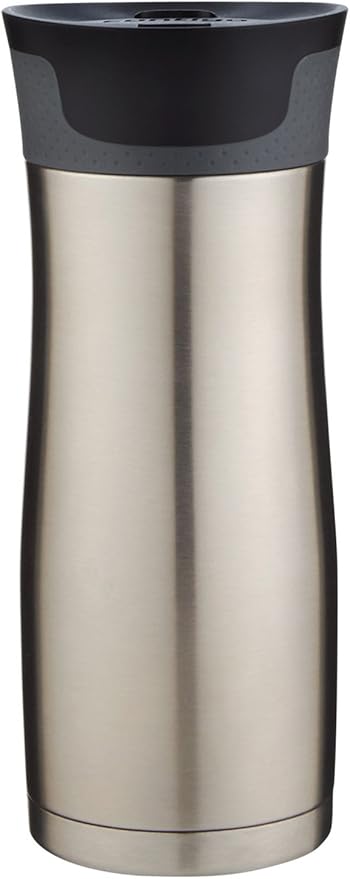 Contigo West Loop Stainless Steel Travel Mug with AUTOSEAL Lid,16oz.,Stainless Steel/Black,(Pack of 4)