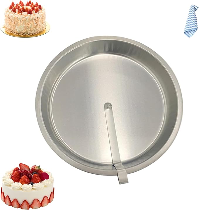 JKWRRRKS Easy Release Pans Round with Lever, 9.7" Quick Release Easy-Out Cake Pan Set,Baking Tools Pans Stainless Steel Round,Apple Pie Bake & Serve Sets, For All Kinds of Bases (3)