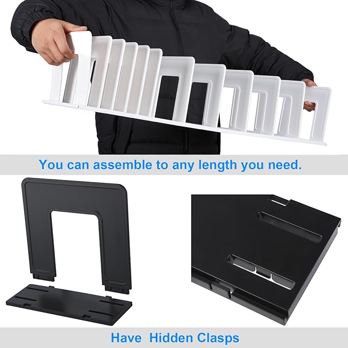 Translucent Frosted Adjustable Vertical File Sorter Sturdy Plastic Expandable Upright File Holder, Desktop Binder Organizer, School Office File Book Organization, Assemble Easily Endlessly