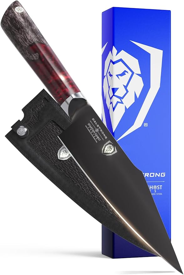 Dalstrong Paring Knife - 4 inch - Spartan Ghost Series - Premium American Forged S35VN Powdered Steel - Razor Sharp Blade - Kitchen Knife - Maple & Red Resin Handle - Sheath
