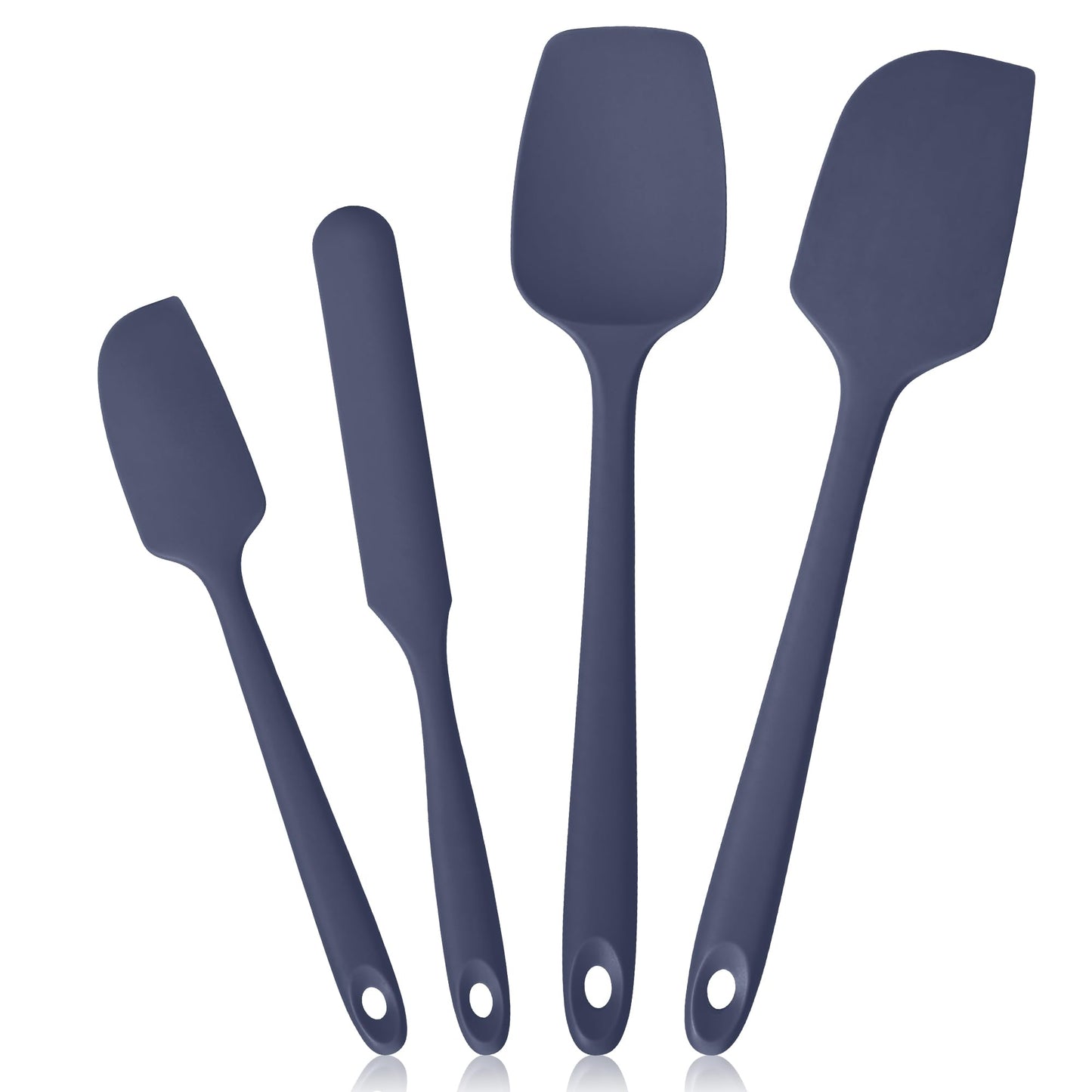 Lilybeam 600ºF Heat Resistant Silicone Spoon Spatula Set of 3, Aqua Sky