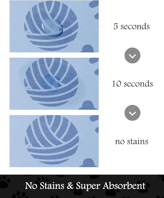 Pet Feeding Mat-Absorbent Dog Mat for Food and Water Bowl-No Stains Quick Dry Dog Water Dispenser Mat
