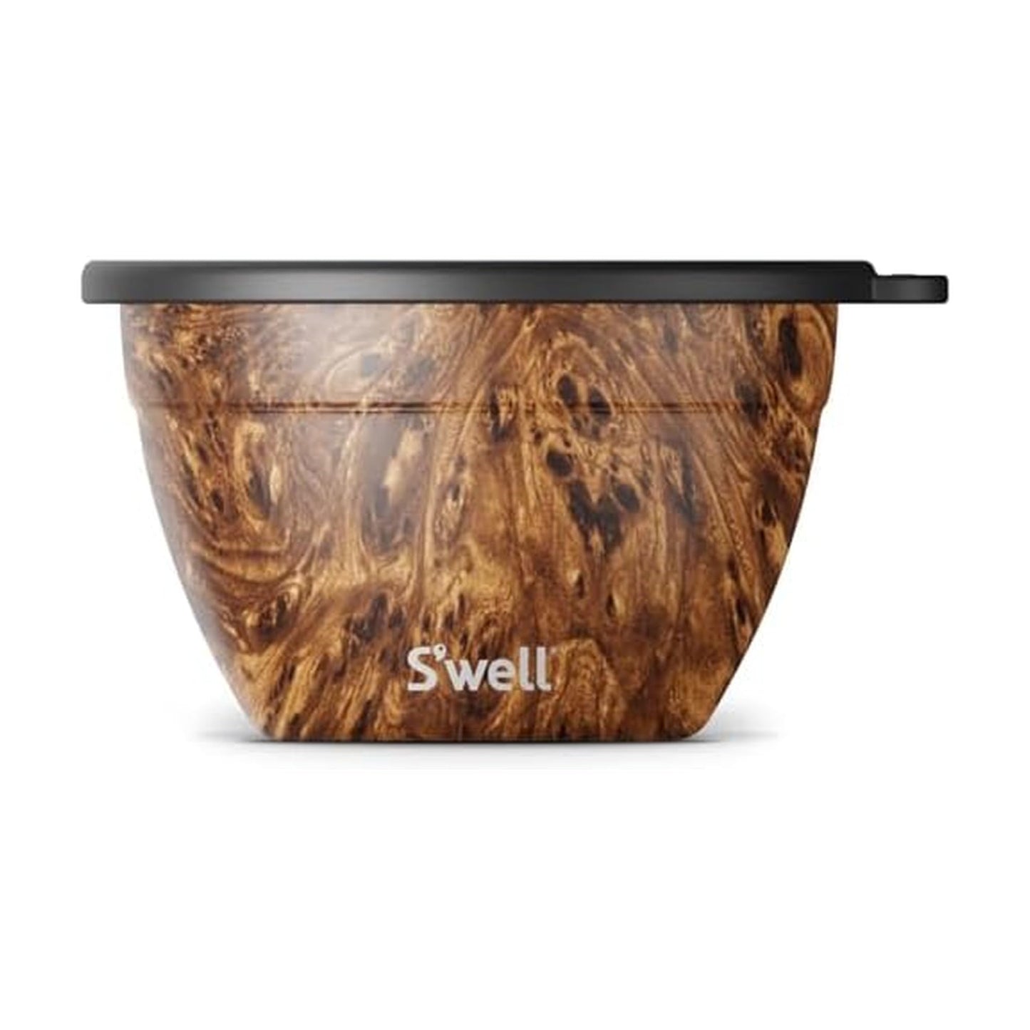S’well Stainless Steel 64oz Salad Bowl Kit in Onyx, Comes with 2oz Condiment Container and Removable Tray for Organized Serving, Leak-Proof and Dishwasher Safe