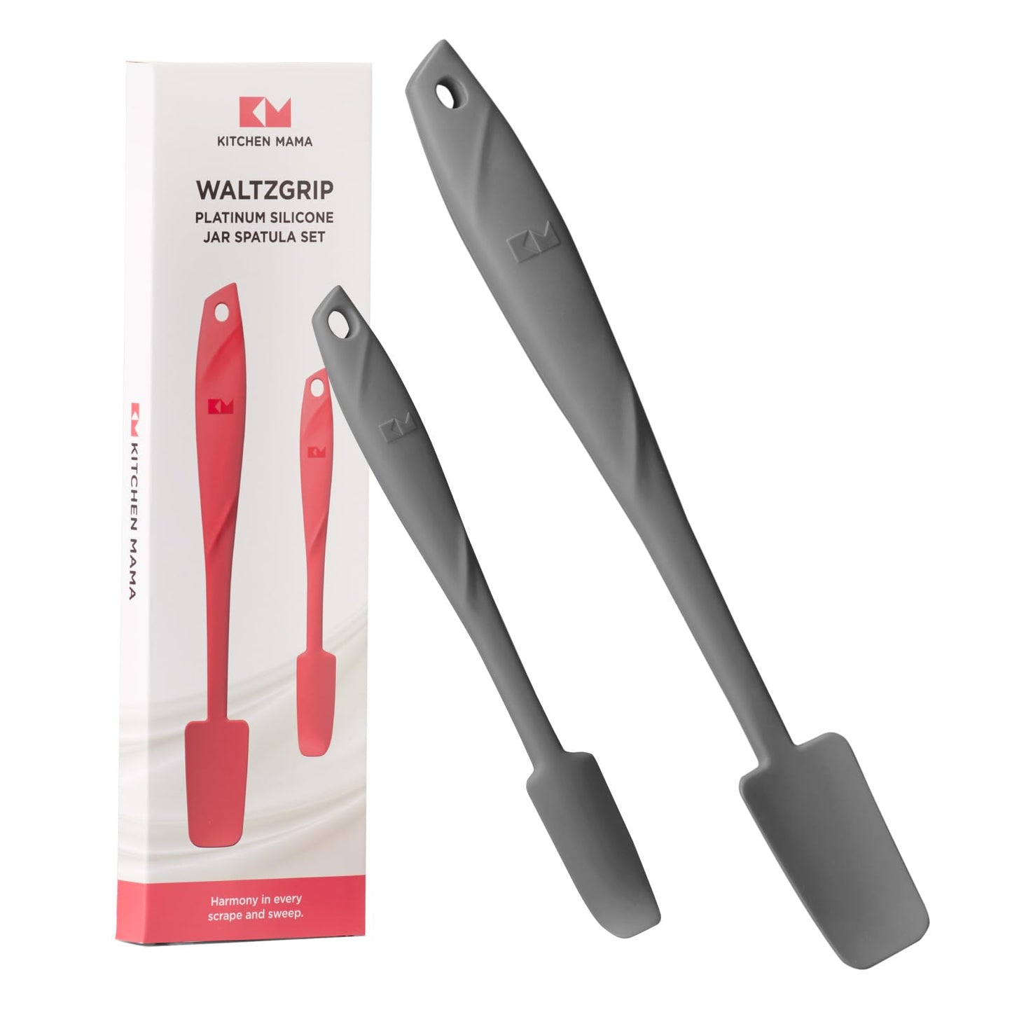 Kitchen Mama WaltzGrip Platinum Silicone Jar & Can Spatula Set, Yellow