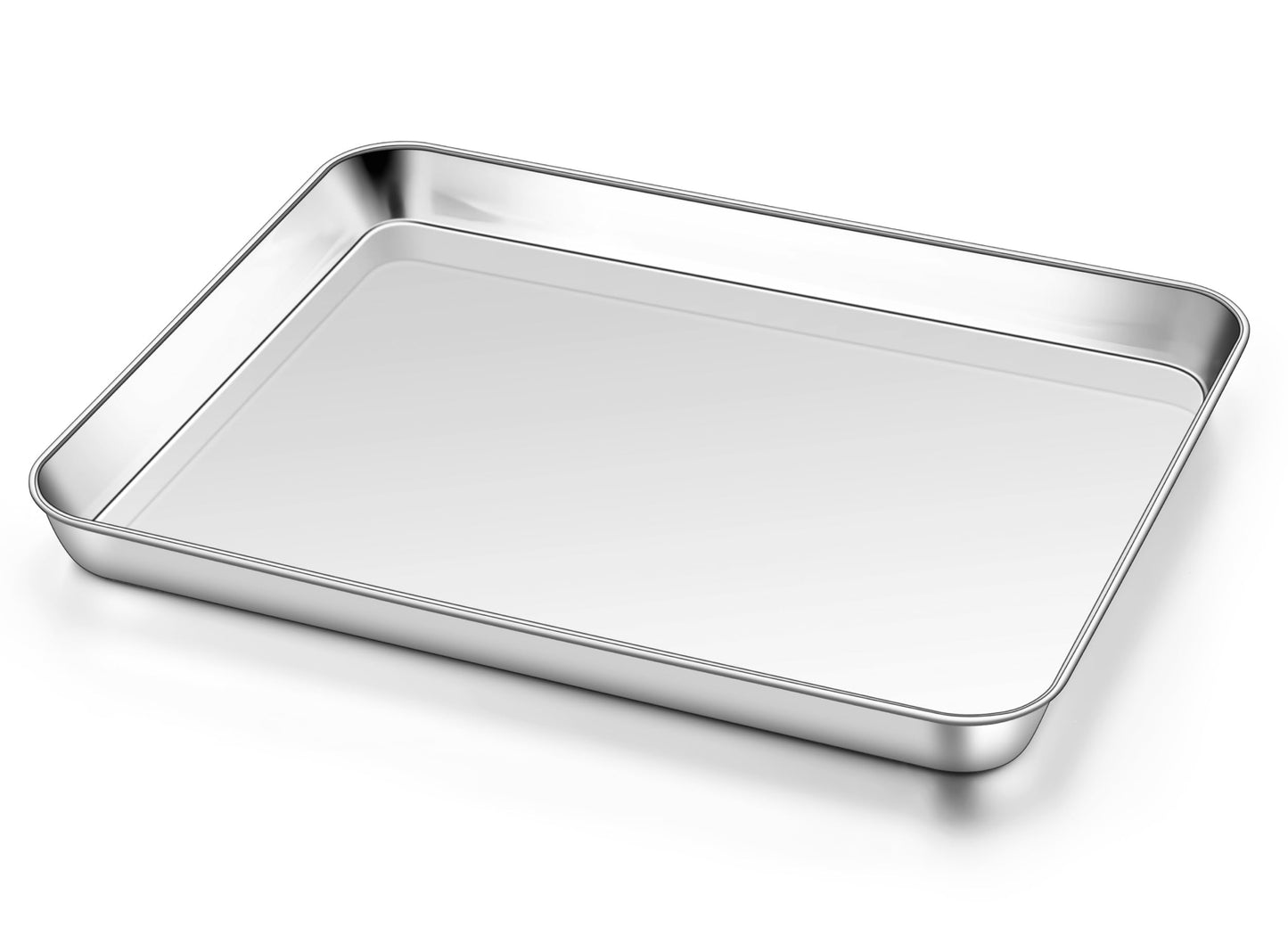 Homikit 9x13 Inches Stainless Steel Quarter Sheet Pan Set of 2, Non Toxic