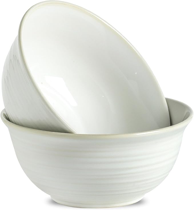 HASENSE Ceramic Mixing Bowls Set, 2.1/1.0/0.5 Qt, Handmade Salad Serving Bowls for Kitchen, Deep Nesting Dishes for Storage and Baking, Microwave Dishwasher Safe