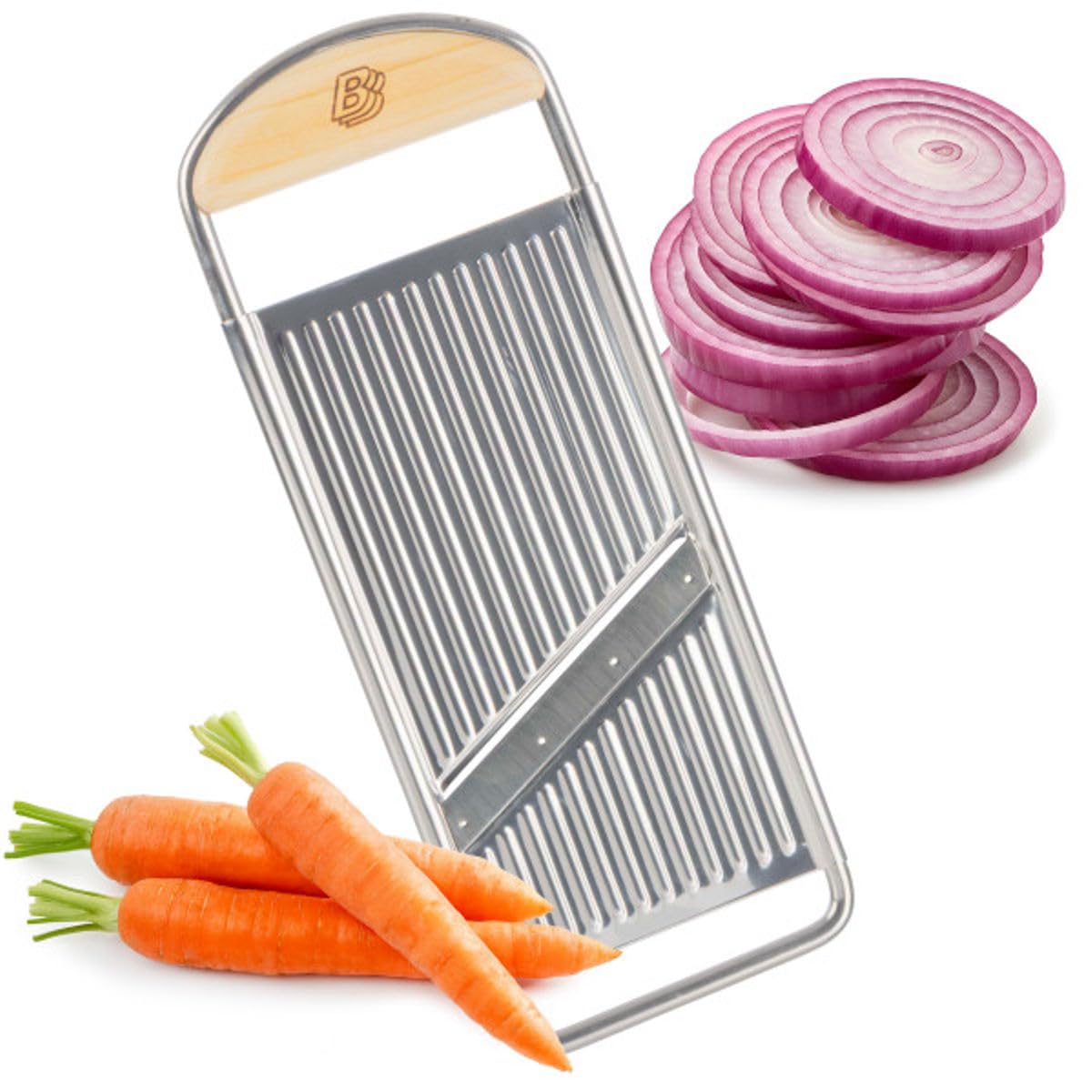 Kings County Tools Flat Handheld Mandoline Slicer for Kitchen, 12”