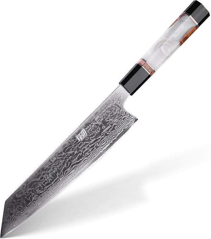 FINDKING 7 Inch Nakiri Vegetable Knife, Japanese Usuba Chef's Knife, Perfect for Home Cooking (BLACK-ROSE Series)