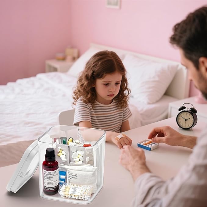 Clear Medicine Lock Box with code, Small Food Snack Phone medication Lock Boxes for Personal Items Combination Electronics Organizer,Phone Jail,Gaming Device Lockable Boxes