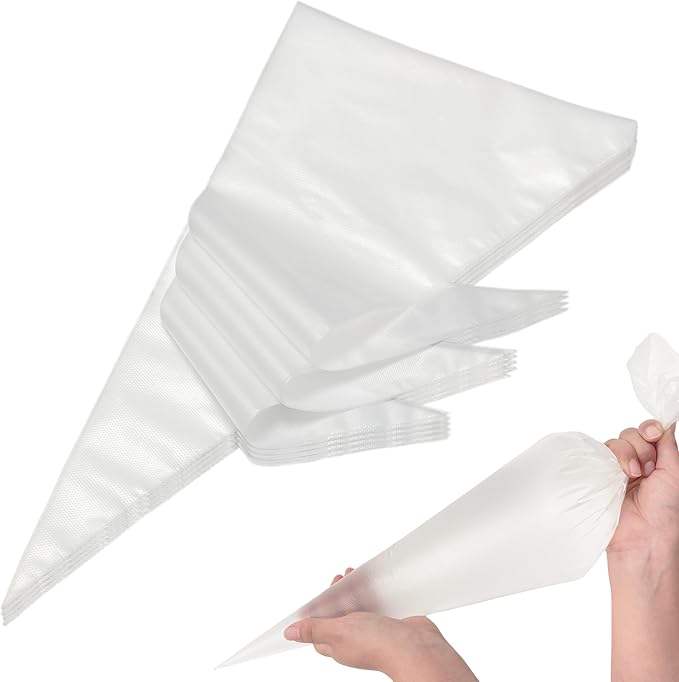 Extra Large Piping Bags 24 Inch, HOMIOVE 50 Pack Long Big Disposable Pastry Bags Thick Anti-Burst Tipless Cake Decorating Bags for Decorating Cupcakes Cakes Cookies