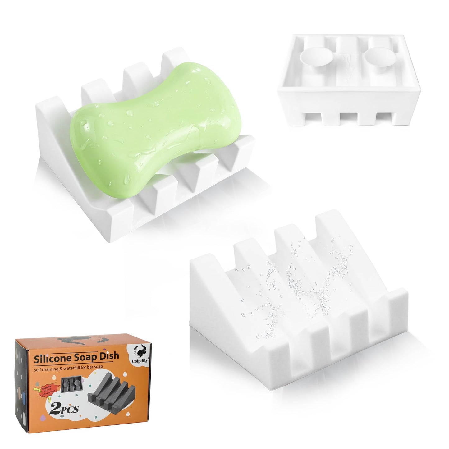 Coipdfty Soap Dish Holder for Shower with Suction Cup, Silicone Soap Holder & Saver Self-Draining Bar Soap Dish Keeps Soap Dry for Bathroom, Kitchen, Bathtub, Extends Soap Life (Pink-4Pack)