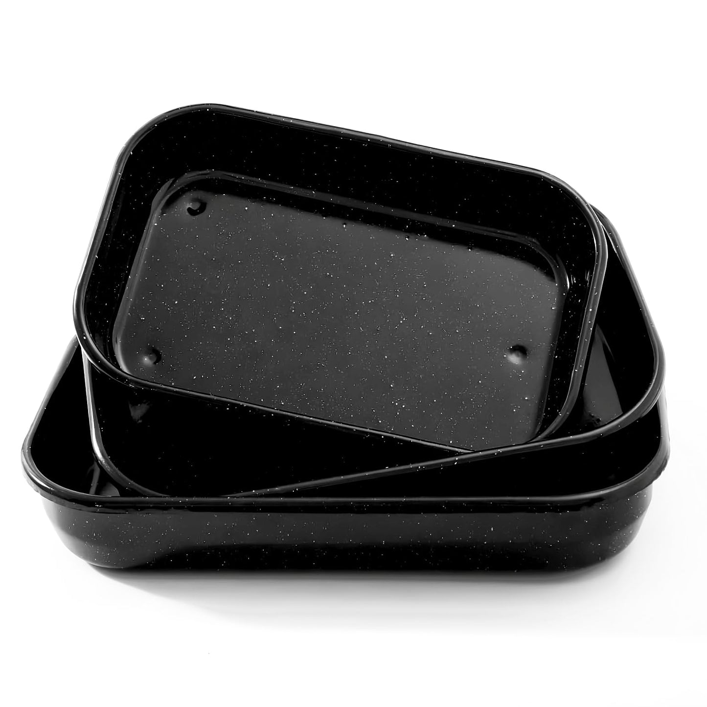 13” Enamel Roaster With Lid Oval Roasting Pan For Oven,Turkey Roaster Pot Broiler Pan Chicken Vegetables Suitable For Dining With Two People High Cookware Small Baking Pan