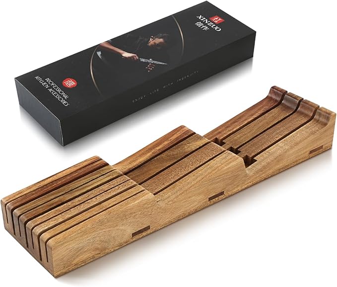 XINZUO Walnut Wood Knife Magnetic Strips 16 Inch, Double Row Round Magnets Magnetic Knife Holder for Wall -Magnetic Knife Bar- Works With Kinds of Kitchen Tools -Space Saver Knife Rack