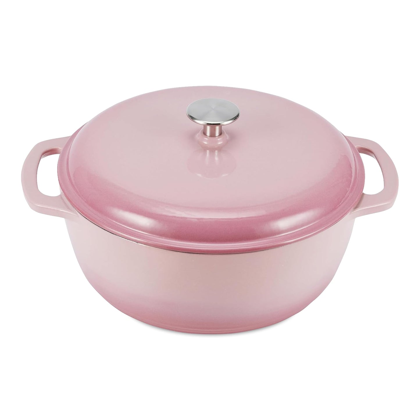 Enameled Cast Iron Dutch Oven Pot with Lid, Round, Dual Handles, Heavy-Duty, Oven Safe for Stews, Roasting, Baking, 6-Quart, Red