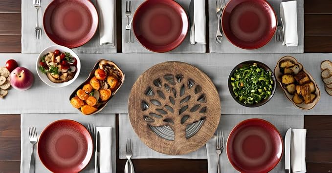 Handmade Wooden Trivet Hot Pad for Hot Dishes & Pots Heat Resistant 8 in