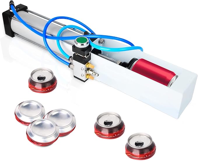 TAISHER Foot Valve Aluminum Can Crusher，Eco-Friendly Recycling Tool，Heavy Duty Pneumatic Cylinder Soda Beer Can Crusher