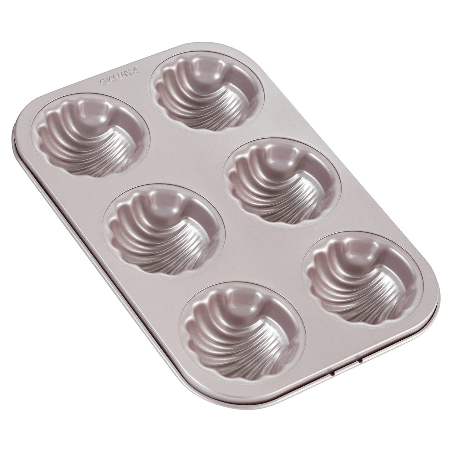 CHEFMADE Madeleine Mold Cake Pan, 12-Cavity Non-Stick Scallop Madeline Bakeware for Oven Baking (Champagne Gold)