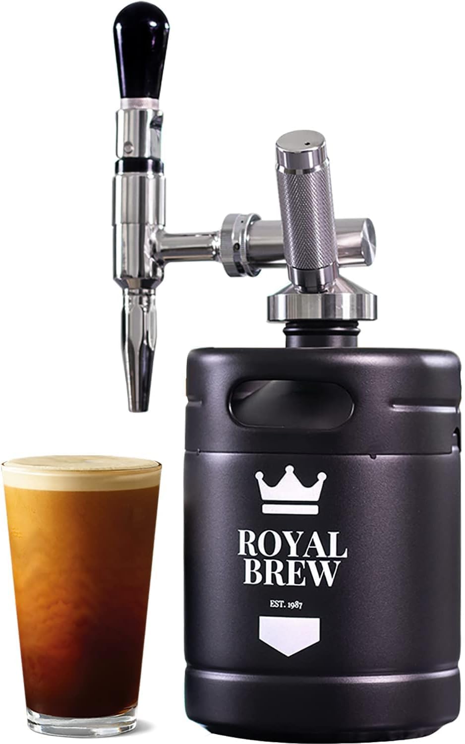 Royal Brew Nitro Cold Brew Coffee Maker, 64 oz Home Keg Black