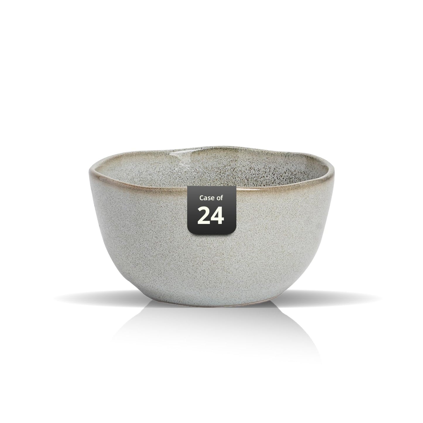 Organic Shape Highland Ceramic Mug, 24pcs 12oz Handmade Reactive Glaze Stoneware Coffee Mug with Wavy Edge, for Kitchen, Microwave & Dishwasher Safe, Scratch Resistant-grey