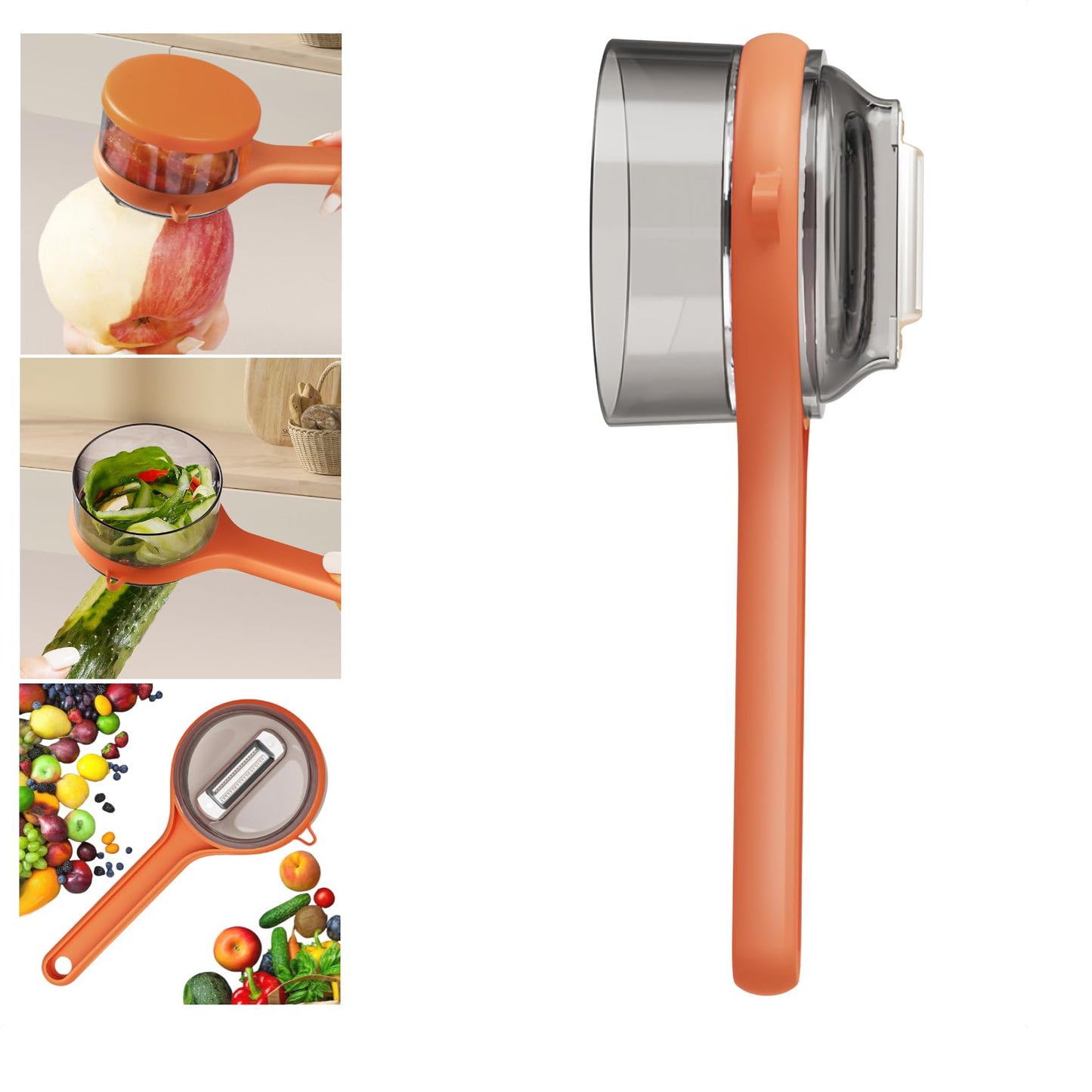 Peeling Knife With Storage Box, Fruit And Vegetable Peeler With Container, Double-Sided Stainless Steel Multi-Function Peeler For Home Kitchen (E-2pcs Green)
