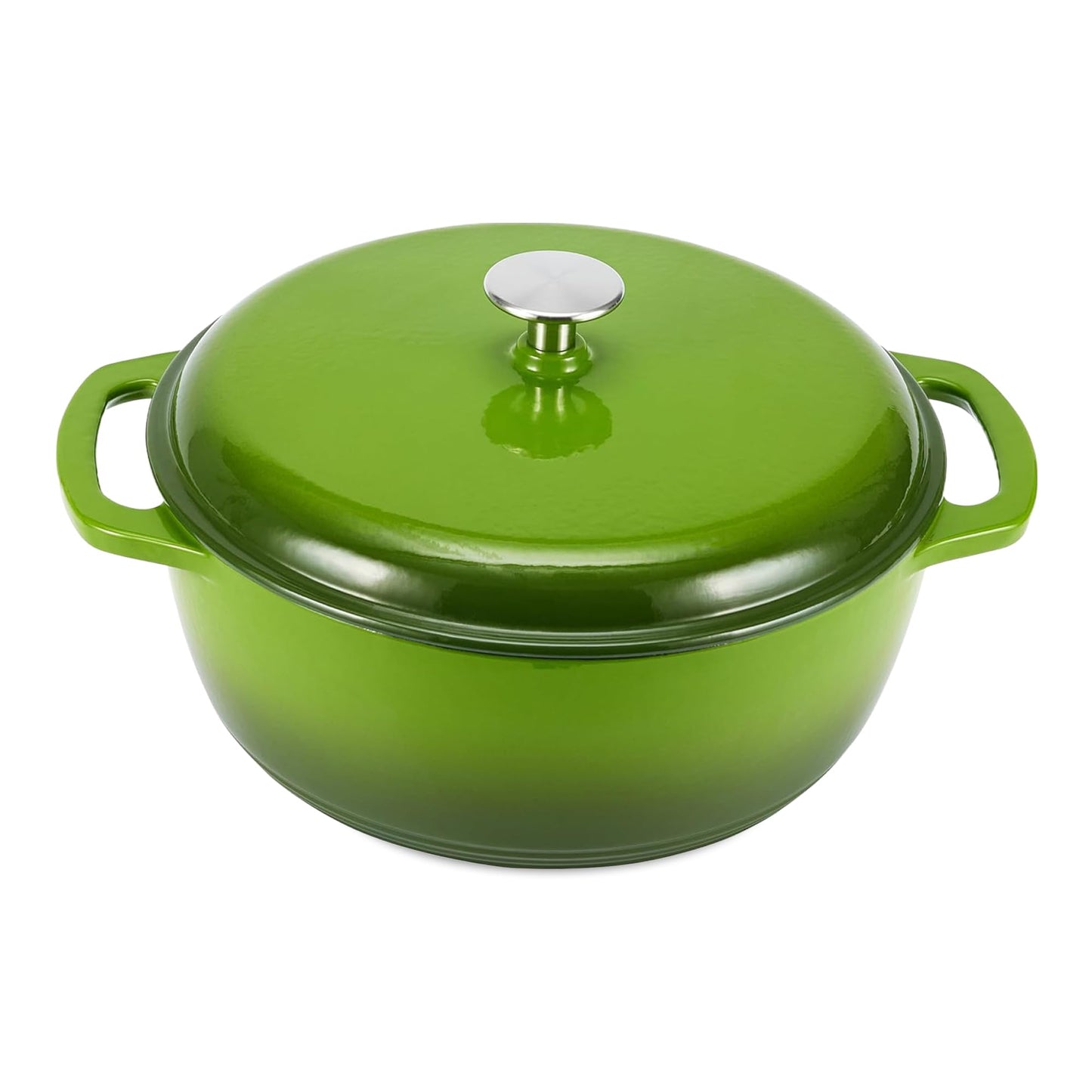 Enameled Cast Iron Dutch Oven Pot with Lid, Round, Dual Handles, Heavy-Duty, Oven Safe for Stews, Roasting, Baking, 6-Quart, Red