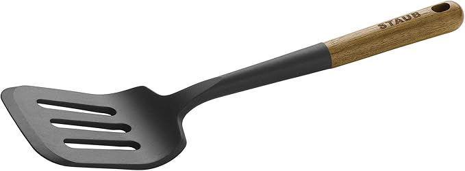Staub Wok Spatula, Wok Utensil, Non-Stick Silicone, Black