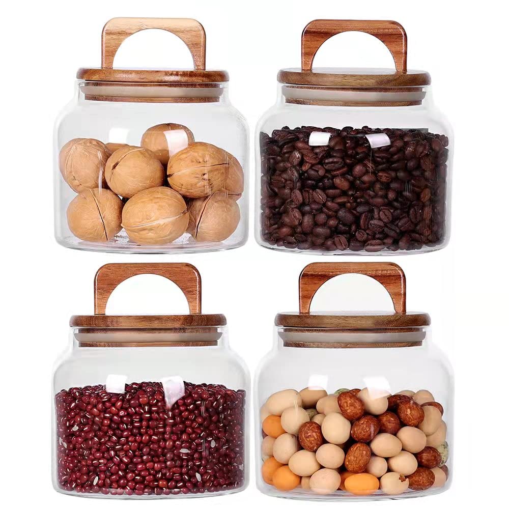 SAIOOL Egg Jar,kitchen canister， 1 Gallon Large Glass Food Storage Jars with Airtight Lid, Clear