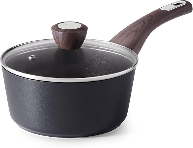 SENSARTE 1.5 & 2.5 Quart Sauce Pan Sets with Lid, Cooking Pots Set, Nonstick Saucepan Set with Pour Spout, Small Pot, Non toxic Saucepot, Induction Comptable, Sauciers, Easy to Clean, PFOA Free