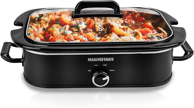 4-Quart Slow Cooker with Casserole Manual Warm Setting - Perfect Kitchen Small Appliance for Family Dinners, Dishwasher Safe Crock, Blue