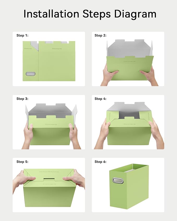 Oterri Cardboard File Organizer Box for Hanging File Folders Letter Size,File Box for Computer Desk,File Cabinet,Working Home,Office,Classroom (Multi color, Letter Size - 8 Packs)