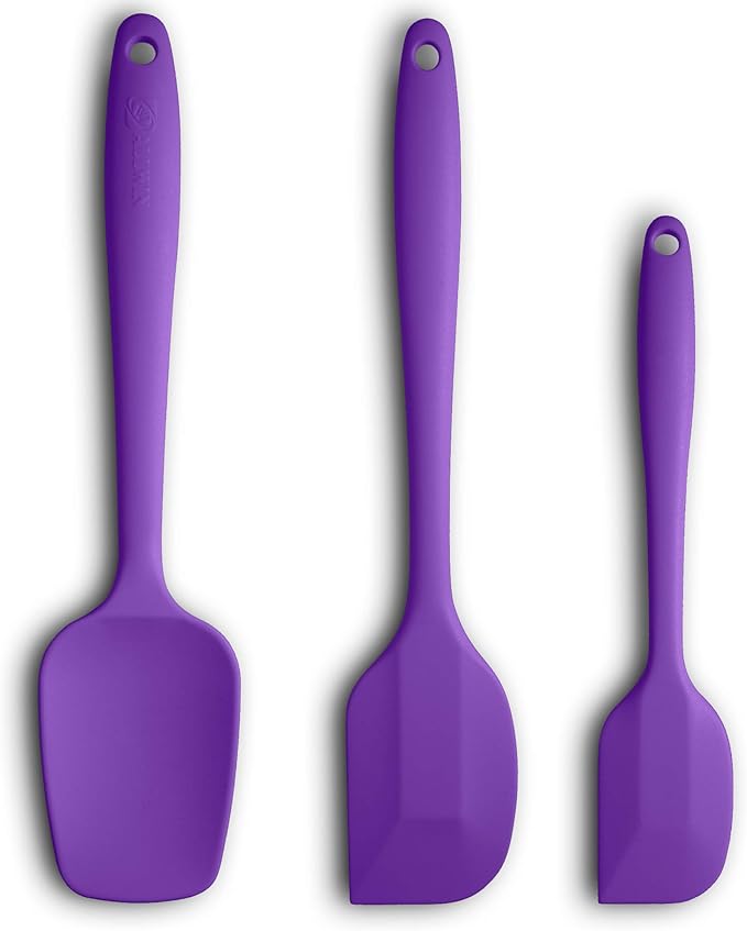 3-Piece Silicone Spatula Set, 600°F Heat Resistant, Orange