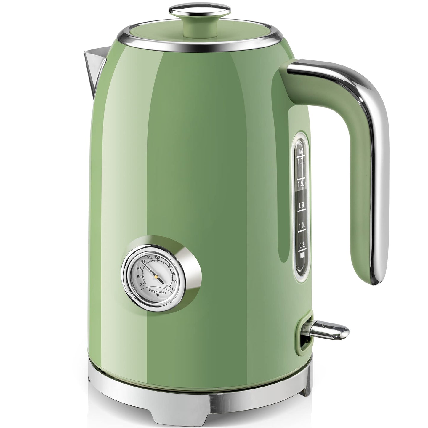 SUSTEAS 57oz Electric Kettle with Thermometer, Hot Water Pot, Retro Yellow