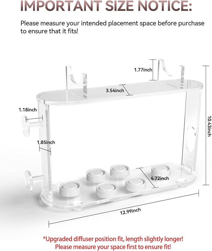 Affogato Storage Holder Compatible with Dyson Airwrap Styler Accessories, Acrylic 6 Holes Countertop Organizer Stand, Desktop Organizer for Storage Long Barrel Attachments for Bathroom