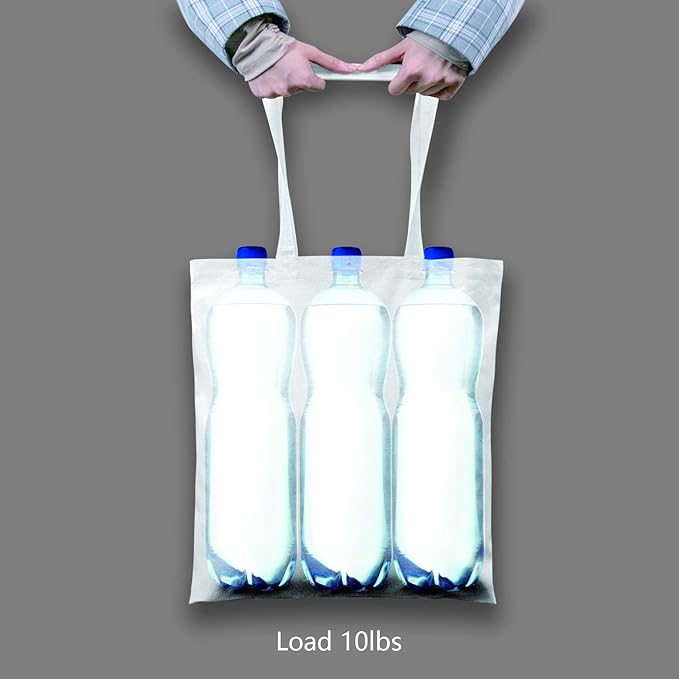 TOPDesign 5-Pack Economical 16"x15" White Cotton Tote Bag, Lightweight Medium Reusable Grocery Shopping Cloth Bags, Suitable for DIY, Advertising, Promotion, Gift, Activity