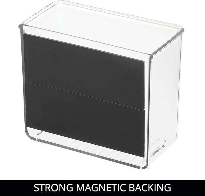 iDesign Magnetic Small Clear Plastic Organizer Bins for Laundry Room Storage - 4-Pack