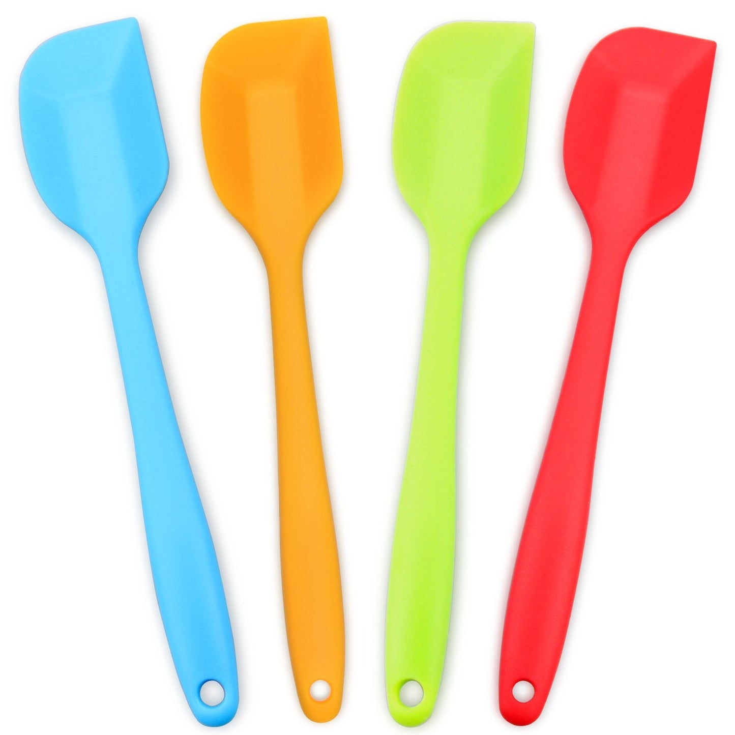 4-Piece Silicone Spatula Set with Stainless Steel Core, Multicolor