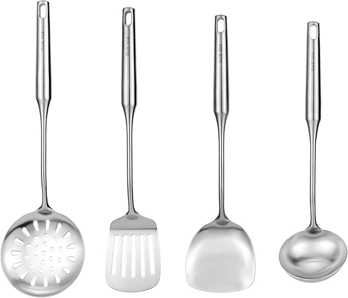 18/8 Stainless Steel Kitchen Utensils Set 6PCS 15in Cooking Tools