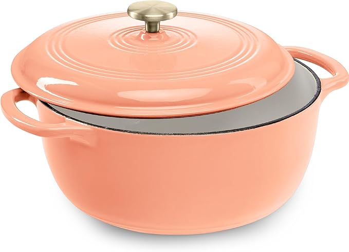 Best Choice Products 7.5 Quart Enamel Cast-Iron Round Dutch Oven, Family Style Heavy-Duty Pre-Seasoned Cookware for Home, Kitchen, Dining Room, Oven Safe w/Lid, Dual Handles - Blue