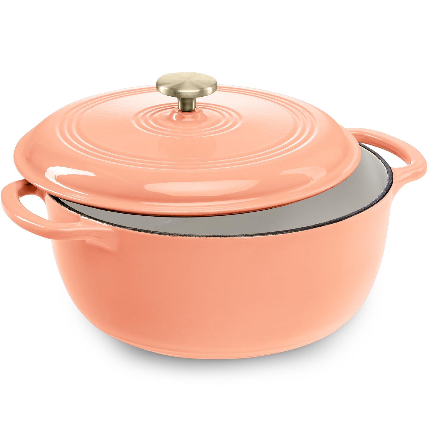 Best Choice Products 7.5 Quart Enamel Cast-Iron Round Dutch Oven, Family Style Heavy-Duty Pre-Seasoned Cookware for Home, Kitchen, Dining Room, Oven Safe w/Lid, Dual Handles - Graphite Gray