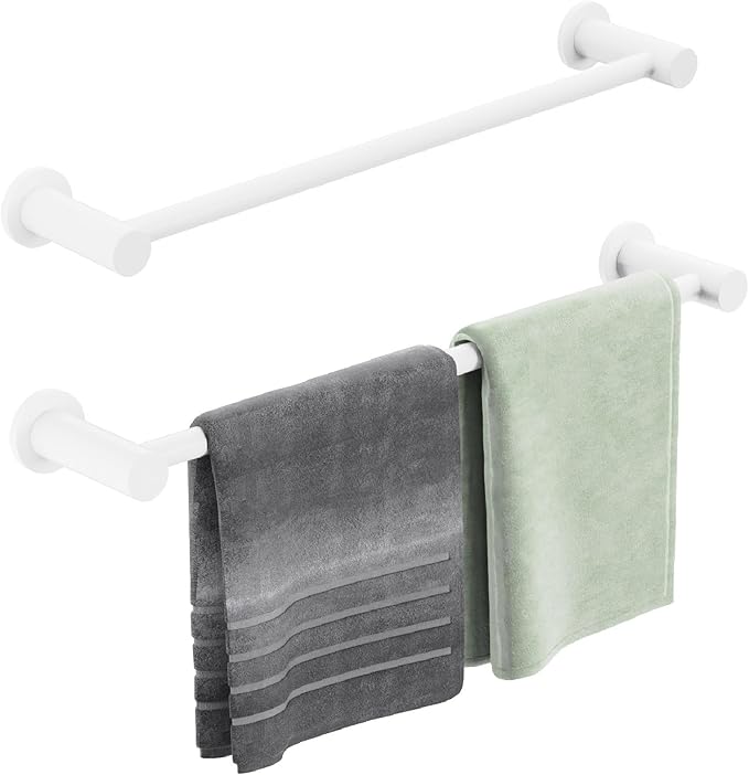 ULIBERMAGNET Magnetic Towel Holder, Magnetic Towel Rail White with Adjustable Length, Non-Slip Stainless Steel Towel Rail for Refrigerator, Oven, Dishwasher, Cabinet, Laundry (2 Pack)