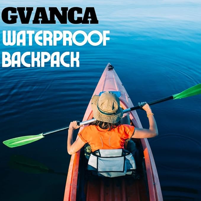 Waterproof Roll Top Kayak Dry Backpack, Floating Outdoor Dry Sack Boating Sailing Canoeing Rafting Fishing Camping 55L Grey